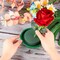 16 Packs Floral Foam Rounds in Bowls DIY Flower Arrangement Kit Green Round Wet Flower Foam Blocks for Fresh and Artificial Flower Arrangements, Birthday Wedding Party Decors